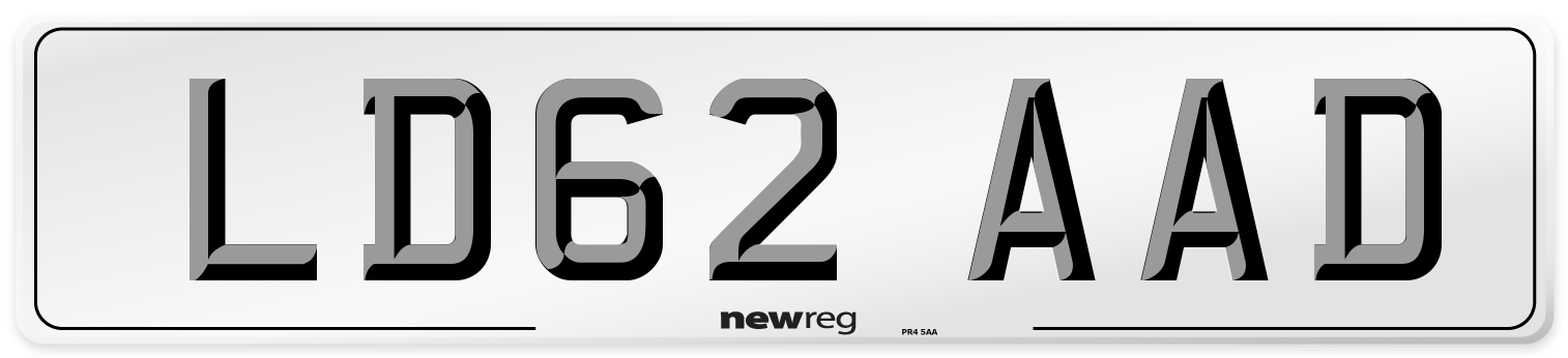 LD62 AAD Number Plate from New Reg